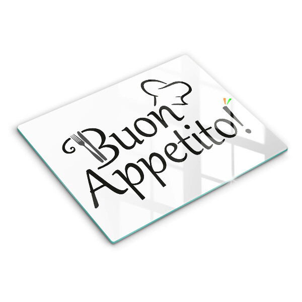 Szklana deska do krojenia Napis Buon Appetito!