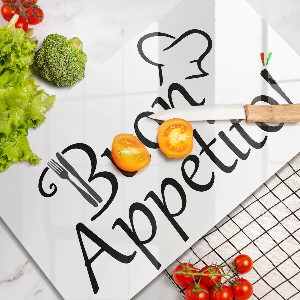 Szklana deska do krojenia Napis Buon Appetito!