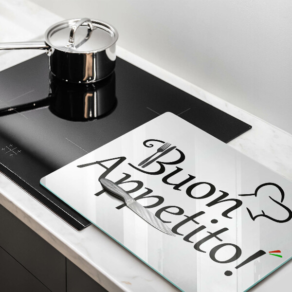 Szklana deska do krojenia Napis Buon Appetito!