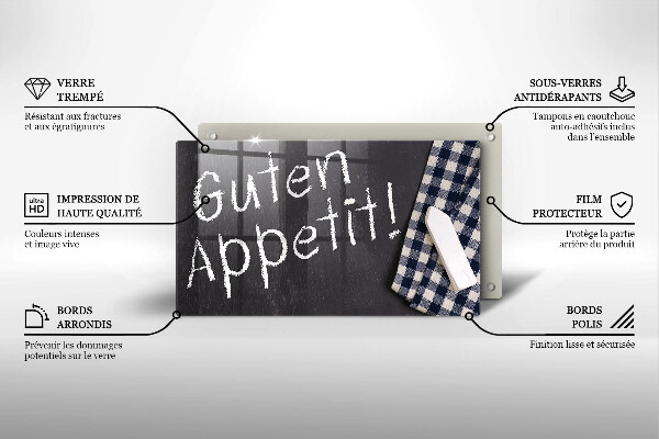 Szklana deska do krojenia Napis Guten Appetit!
