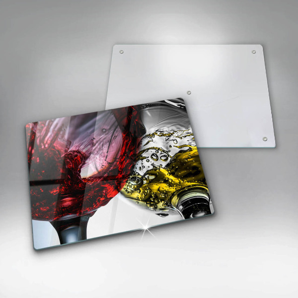 Szklana deska do krojenia Kieliszki wina