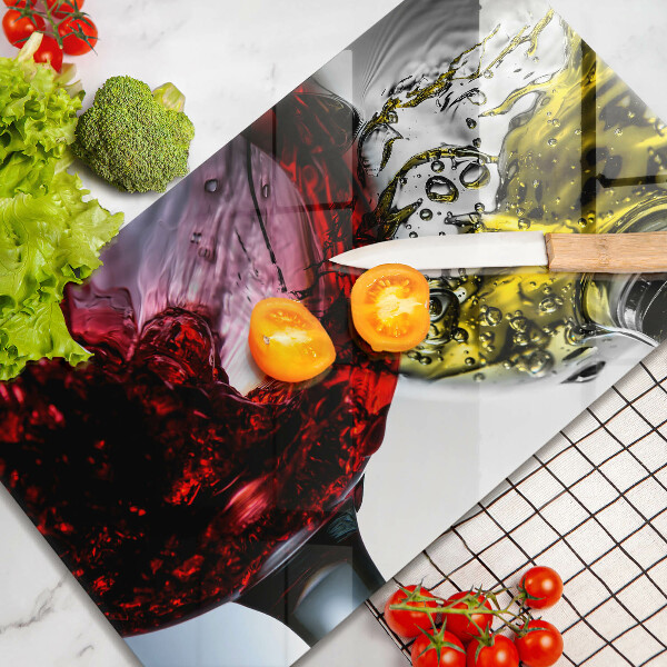 Szklana deska do krojenia Kieliszki wina