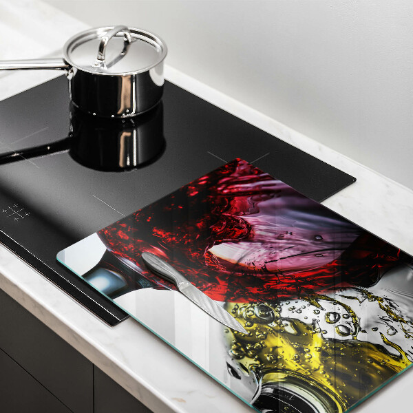 Szklana deska do krojenia Kieliszki wina