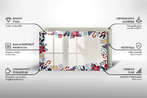 Szklana deska do krojenia Świąteczne ozdoby