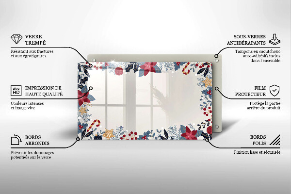 Szklana deska do krojenia Świąteczne ozdoby