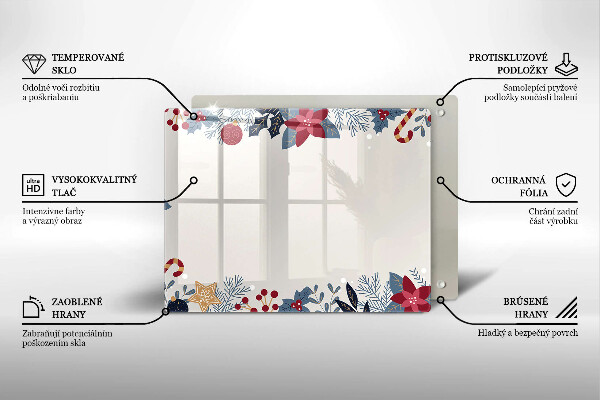 Szklana deska do krojenia Świąteczne ozdoby