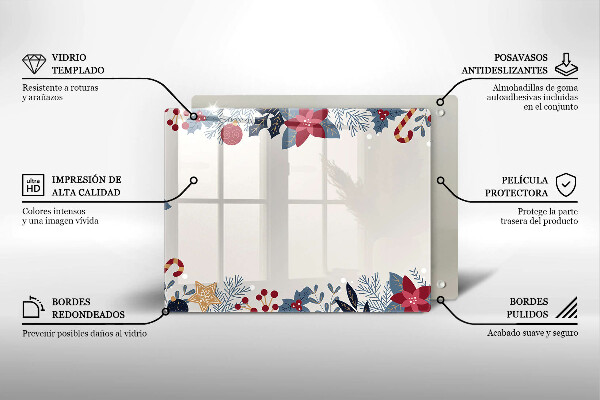 Szklana deska do krojenia Świąteczne ozdoby