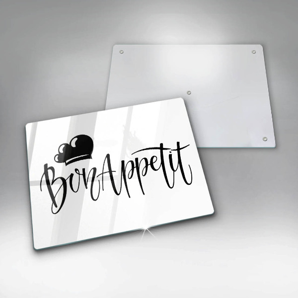 Szklana deska do krojenia Napis Bon Appetit