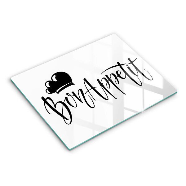 Szklana deska do krojenia Napis Bon Appetit