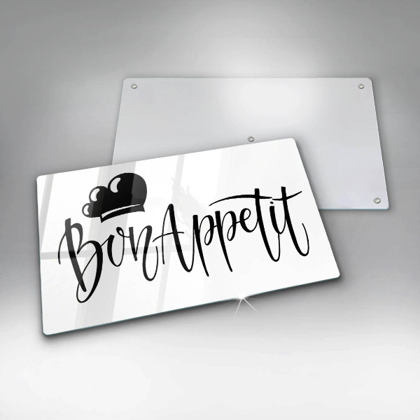 Szklana deska do krojenia Napis Bon Appetit