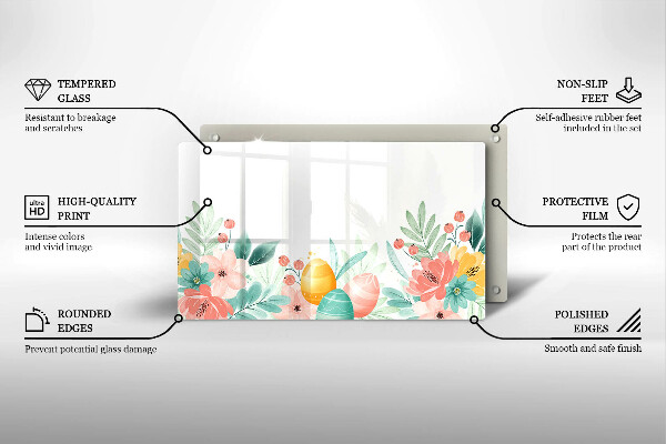 Szklana deska do krojenia Wielkanocne pisanki