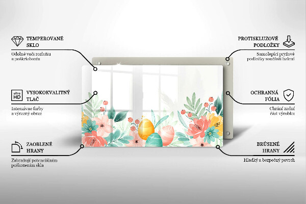 Szklana deska do krojenia Wielkanocne pisanki