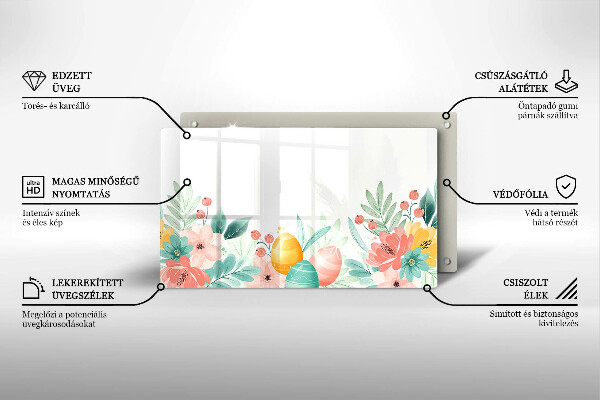 Szklana deska do krojenia Wielkanocne pisanki