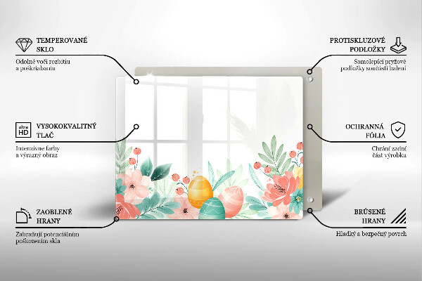 Szklana deska do krojenia Wielkanocne pisanki