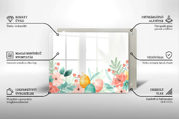 Szklana deska do krojenia Wielkanocne pisanki