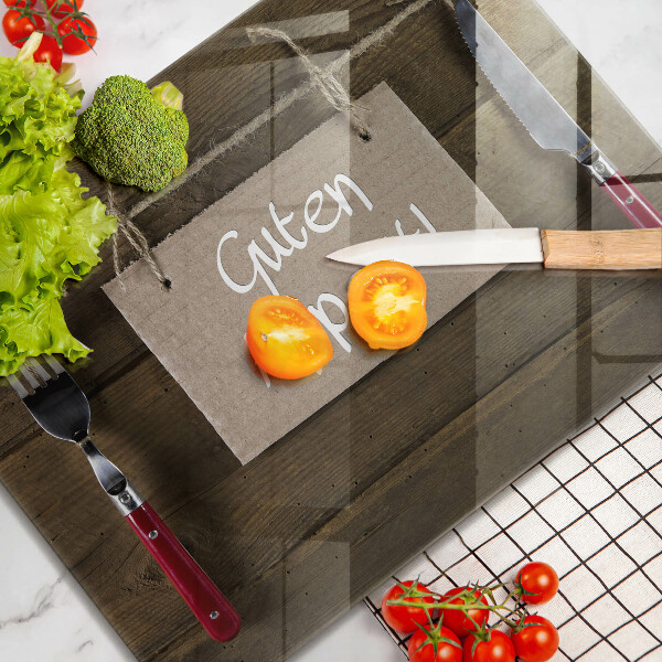 Szklana deska do krojenia Deski napis Guten Apetit