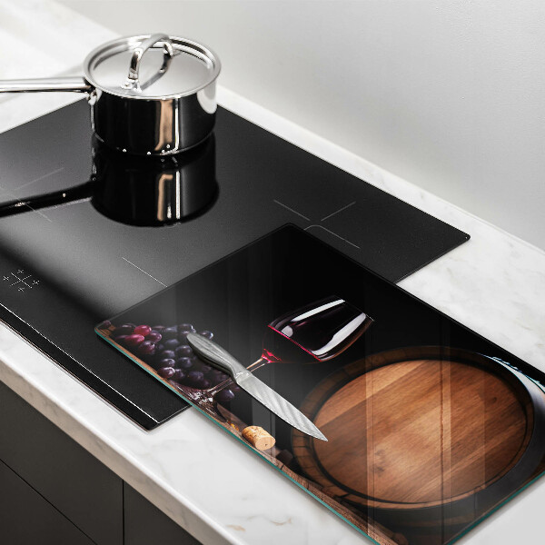 Szklana deska do krojenia Beczka wina kieliszek