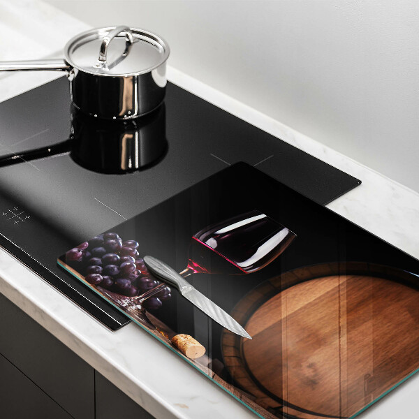 Szklana deska do krojenia Beczka wina kieliszek