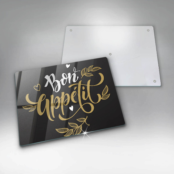 Szklana deska do krojenia Napis Bon Appetit