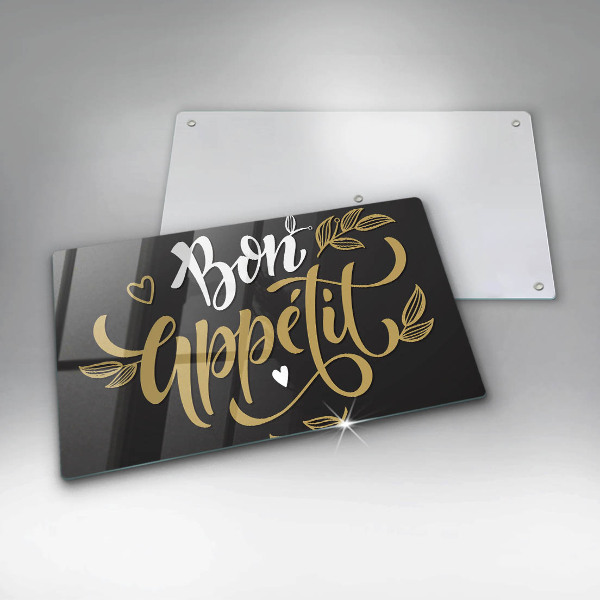 Szklana deska do krojenia Napis Bon Appetit