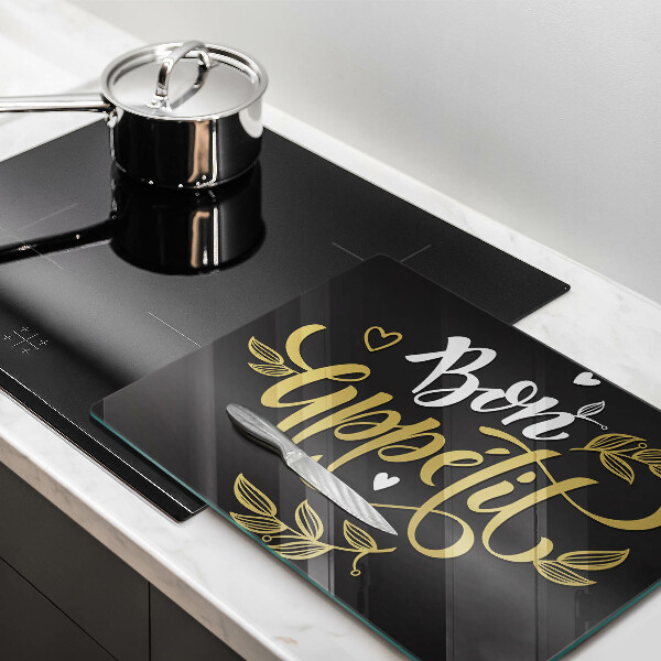 Szklana deska do krojenia Napis Bon Appetit