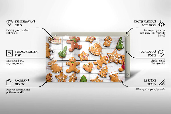 Szklana deska do krojenia Świąteczne pierniki