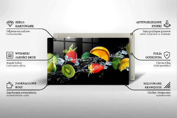 Szklana deska do krojenia Owoce w wodzie