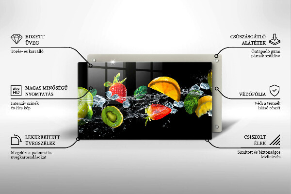 Szklana deska do krojenia Owoce w wodzie