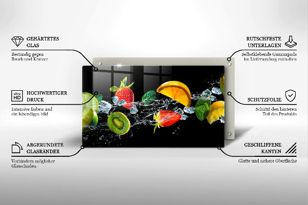 Szklana deska do krojenia Owoce w wodzie