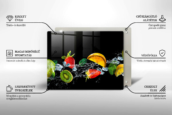 Szklana deska do krojenia Owoce w wodzie