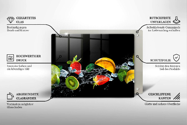 Szklana deska do krojenia Owoce w wodzie