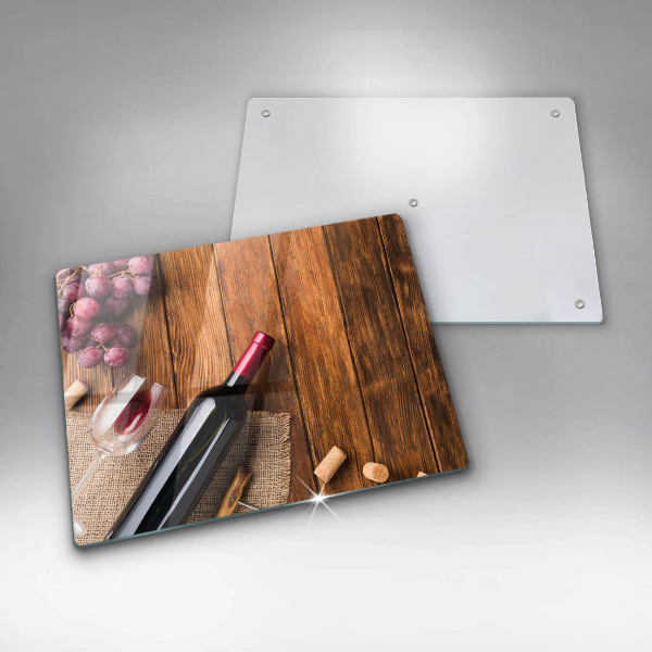 Szklana deska do krojenia Butelka czerwonego wina