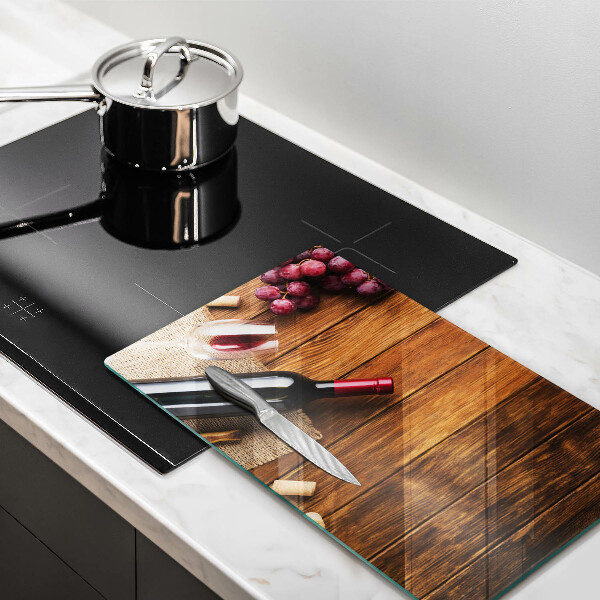 Szklana deska do krojenia Butelka czerwonego wina