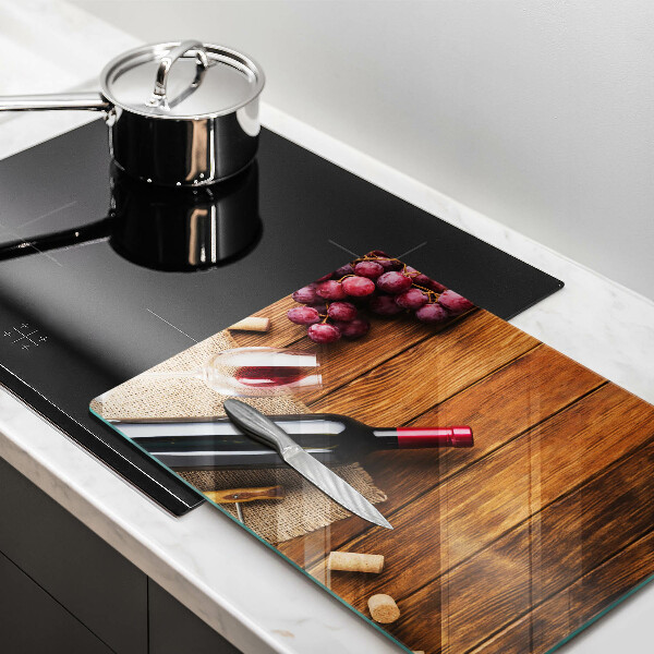 Szklana deska do krojenia Butelka czerwonego wina