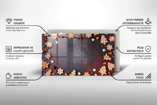 Szklana deska do krojenia Pierniczki świąteczne