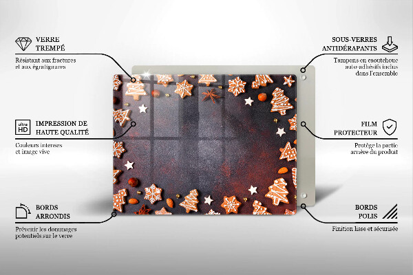 Szklana deska do krojenia Pierniczki świąteczne