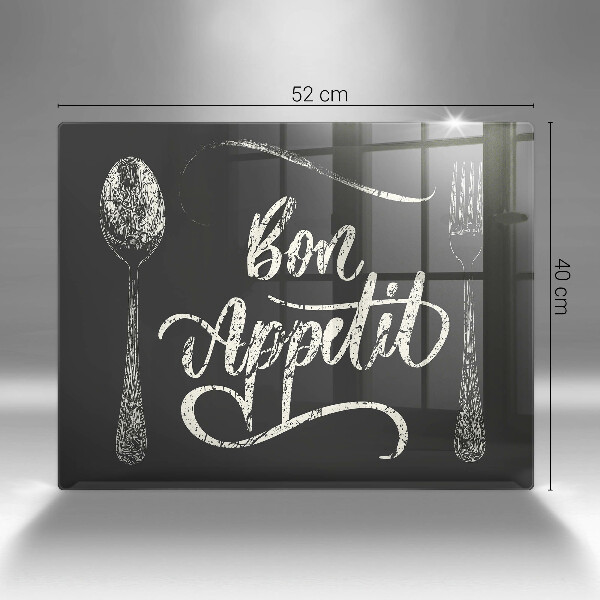 Szklana deska do krojenia Napis Bon Appetit