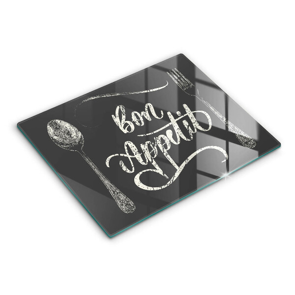 Szklana deska do krojenia Napis Bon Appetit