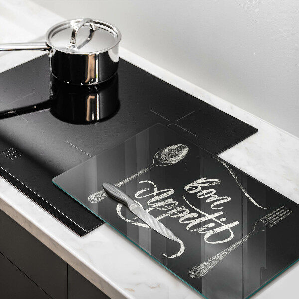 Szklana deska do krojenia Napis Bon Appetit