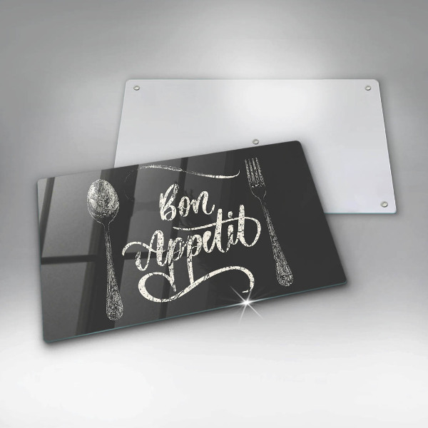 Szklana deska do krojenia Napis Bon Appetit