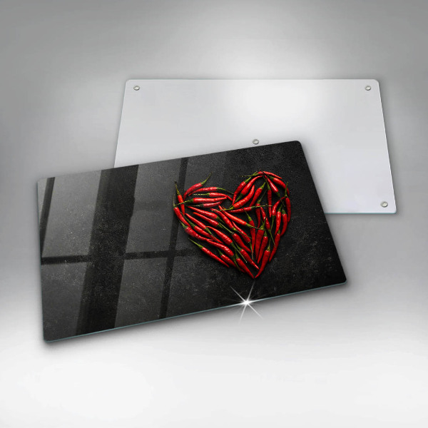 Szklana deska do krojenia Papryki chili serce