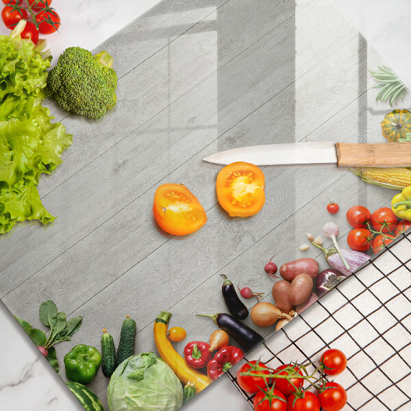 Szklana deska do krojenia Warzywa na deskach