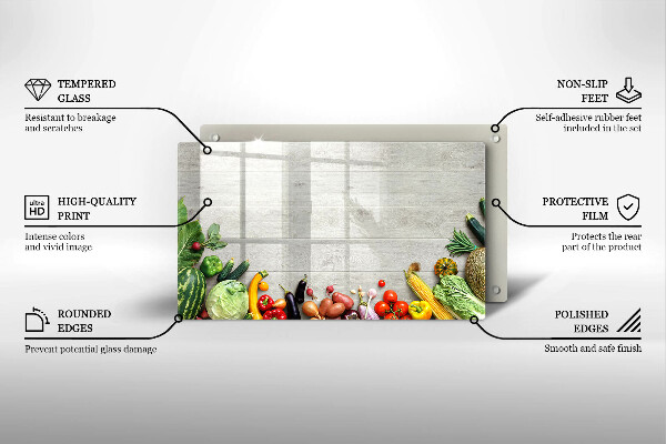 Szklana deska do krojenia Warzywa na deskach