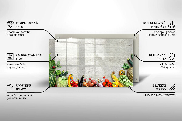 Szklana deska do krojenia Warzywa na deskach