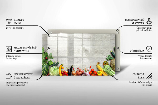 Szklana deska do krojenia Warzywa na deskach