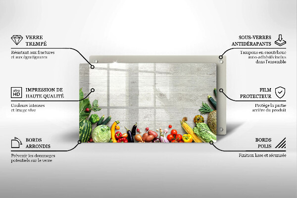 Szklana deska do krojenia Warzywa na deskach