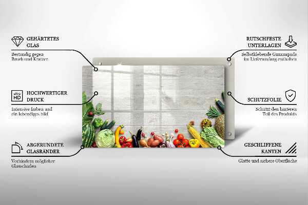 Szklana deska do krojenia Warzywa na deskach