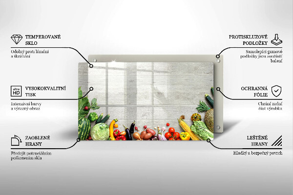 Szklana deska do krojenia Warzywa na deskach