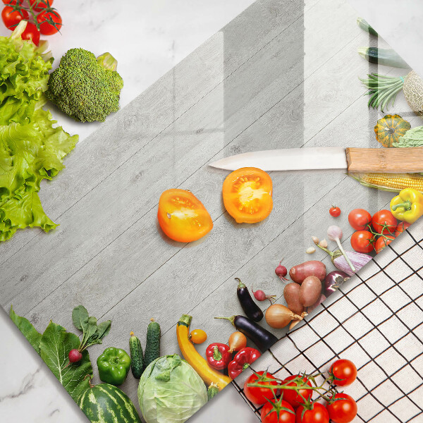 Szklana deska do krojenia Warzywa na deskach