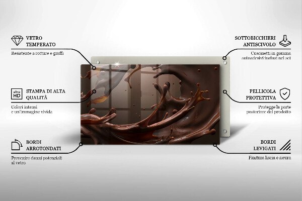 Szklana deska do krojenia Płynna czekolada